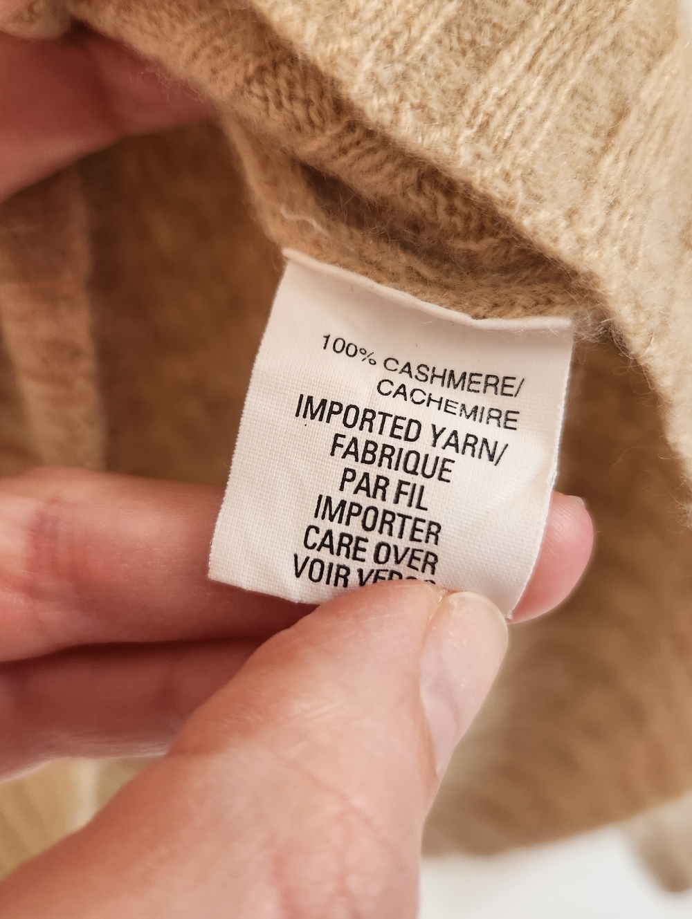 Camel Cashmere Ribbed Turtleneck Sweater - Picture 5 of 6